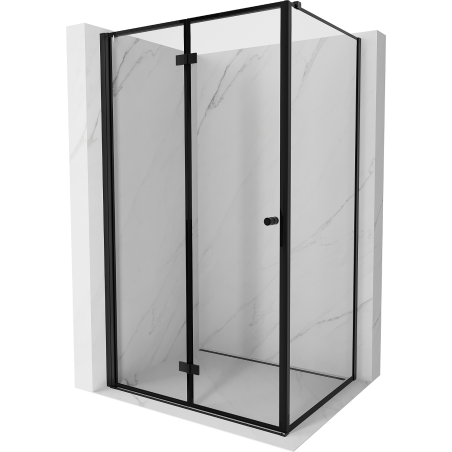 Mexen Mist-F vouwbare douchecabine links 90 x 95 cm, zwart frame, zwart - 8A6T-090-095-70-70-L