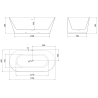 Mexen Oval Sim freistehende Wannenrandwanne 170 x 80 cm, weiß/schwarz, Überlauf gebürsteter Nickel - 52661708075-97