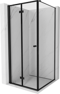 Mexen Mist-F cabine de duche dobrável esquerda 95 x 95 cm, moldura preta, preta - 8A6T-095-095-70-70-L