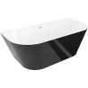 Mexen Oval Sim vrijstaand wandbad 170 x 80 cm, wit/zwart, overloop geborsteld nikkel - 52661708075-97