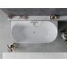 Mexen Oval Slim wanna wolnostojąca przyścienna 170 x 80 cm, biała/czarna, przelew nikiel szczotkowany - 52661708075-97
