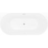Mexen Oval Sim freistehende Wannenrandwanne 170 x 80 cm, weiß/schwarz, Überlauf gebürsteter Nickel - 52661708075-97