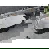 Mexen Oval Sim vrijstaand wandbad 170 x 80 cm, wit/zwart, overloop geborsteld nikkel - 52661708075-97