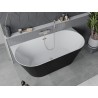 Mexen Oval Slim wanna wolnostojąca przyścienna 170 x 80 cm, biała/czarna, przelew nikiel szczotkowany - 52661708075-97