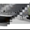 Mexen Oval Sim freistehende Wannenrandwanne 170 x 80 cm, weiß/schwarz, Überlauf gebürsteter Nickel - 52661708075-97