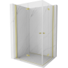 Mexen Mist-F Duo Faltbare Duschkabine 120 x 90 cm, transparent, gebürstetes Gold - 8A6-120L-090P-55-00