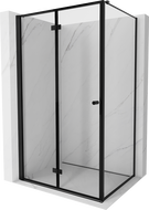 Mexen Mist-F opklapbare douchecabine links 90 x 110 cm, zwart frame, zwart - 8A6T-090-110-70-70-L