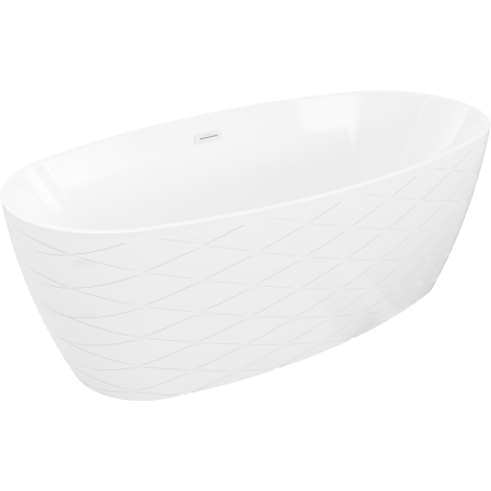 Mexen Olea vrijstaande badkuip patroon 170 x 80 cm, wit, witte overloop - 52821708000-20