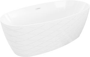 Mexen Olea vrijstaande badkuip patroon 170 x 80 cm, wit, witte overloop - 52821708000-20