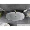 Mexen Olea vaba seisev vann muster 170 x 80 cm, valge, kuldne ülevool - 52821708000-50