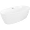 Mexen Olea vrijstaande badkuip patroon 170 x 80 cm, wit, geborsteld goud overloop - 52821708000-55