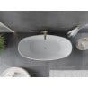 Mexen Olea freistehende Rillenbadewanne 170 x 80 cm, weiß, Überlauf gebürstet gold - 52821708000-55