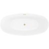 Mexen Olea freistehende Rillenbadewanne 170 x 80 cm, weiß, Überlauf gebürstet gold - 52821708000-55