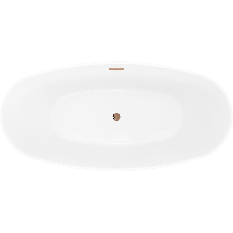 Mexen Olea vasca da bagno indipendente design 170 x 80 cm, bianca, troppo pieno oro rosa - 52821708000-60