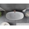 Mexen Olea freistehende geriffelte Badewanne 170 x 80 cm, weiß, Überlauf gebürstetes Kupfer - 52821708000-65