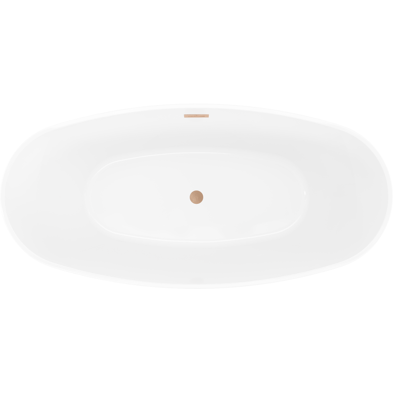 Mexen Olea freestanding bath pattern 170 x 80 cm, white, brushed copper overflow - 52821708000-65