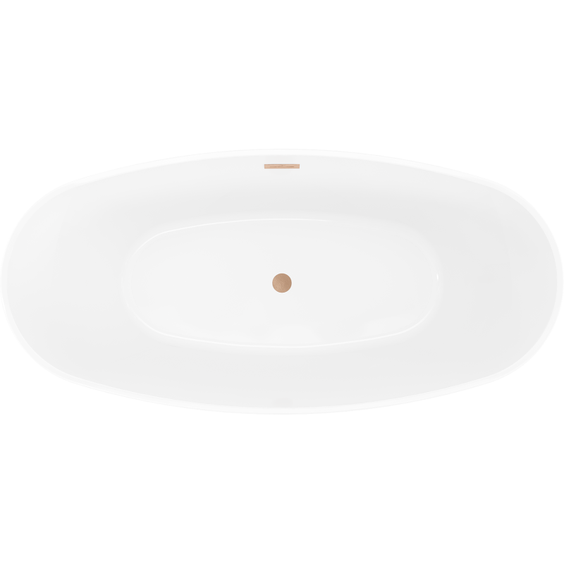 Mexen Olea freistehende Badewanne Muster 170 x 80 cm, weiß, Überlauf gebürstetes Kupfer - 52821708000-65