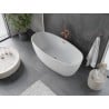 Mexen Olea freistehende geriffelte Badewanne 170 x 80 cm, weiß, Überlauf gebürstetes Kupfer - 52821708000-65
