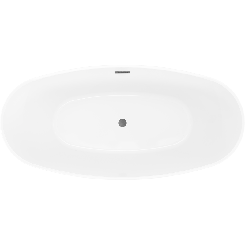 Mexen Olea freistehende Badewanne Muster 170 x 80 cm, weiß, Überlauf gun gray gebürstet - 52821708000-66