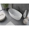Mexen Olea freistehende, gerillte Badewanne 170 x 80 cm, weiß, Überlauf gun gray gebürstet - 52821708000-66