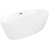 Mexen Olea vrijstaande badkuip patroon 170 x 80 cm, wit, zwarte overloop - 52821708000-70