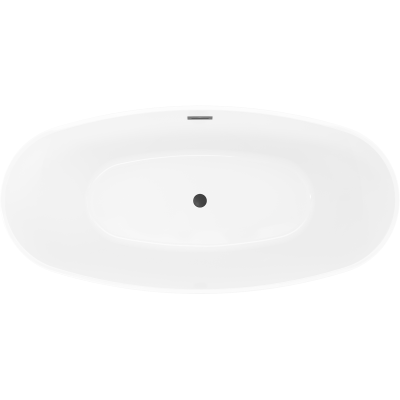 Mexen Olea freistehende Badewanne Muster 170 x 80 cm, weiß, Überlauf schwarz - 52821708000-70