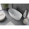 Mexen Olea freistehende gerippte Badewanne 170 x 80 cm, weiß, schwarzer Überlauf - 52821708000-70