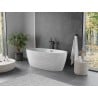 Mexen Olea freistehende gerippte Badewanne 170 x 80 cm, weiß, schwarzer Überlauf - 52821708000-70