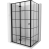 Mexen Mist-F Left-Hand Folding Shower Enclosure 95 x 70 cm, Black Grid, Black - 8A6T-095-070-70-77-L