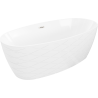 Mexen Olea vrijstaande badkuip patroon 170 x 80 cm, wit, overloop geborsteld nikkel - 52821708000-97