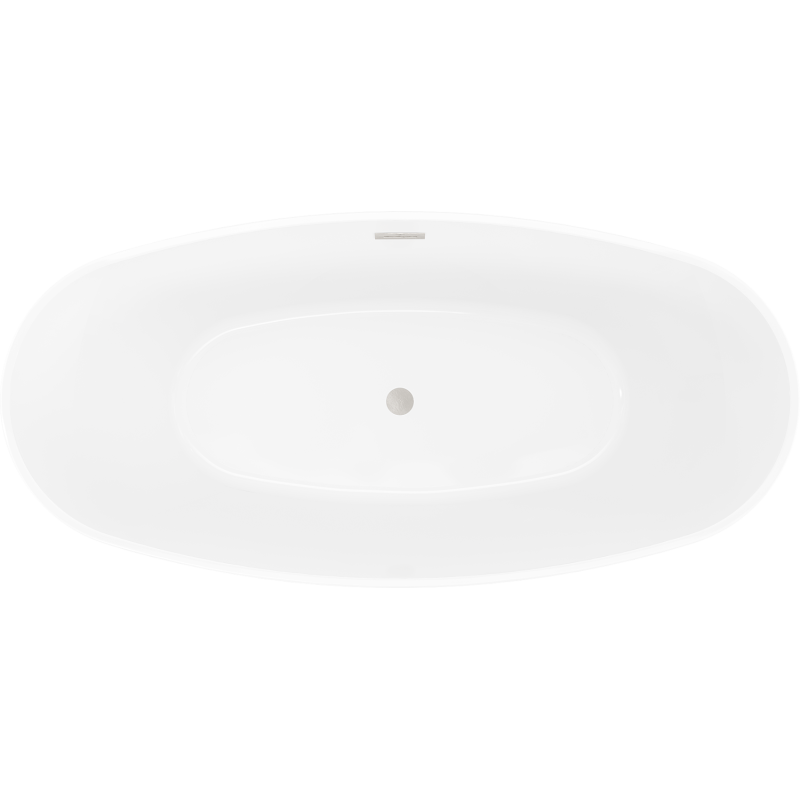 Mexen Olea vrijstaande badkuip patroon 170 x 80 cm, wit, overloop geborsteld nikkel - 52821708000-97