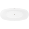 Mexen Olea freistehende gerillte Badewanne 170 x 80 cm, weiß, Überlauf gebürstetes Nickel - 52821708000-97
