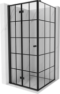 Mexen Mist-F folding shower cabin left 80 x 80 cm, black grid, black - 8A6T-080-080-70-77-L