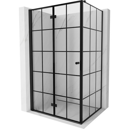 Mexen Mist-F T cabine de douche pliante gauche 110 x 80 cm, grille noire, noir - 8A6T-110-080-70-77-L