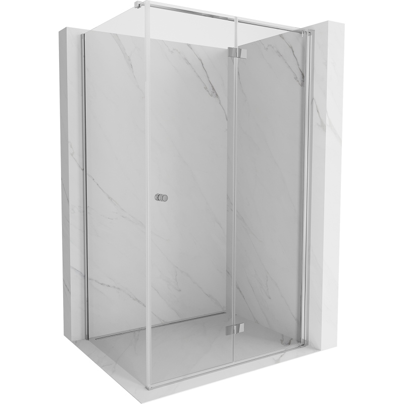 Mexen Mist-F T opklapbare douchecabine rechts 90 x 120 cm, transparant, chroom - 8A6T-090-120-01-00-P