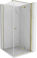Mexen Mist-F T opvouwbare douchecabine rechts 90 x 90 cm, transparant, goud - 8A6T-090-090-50-00-P