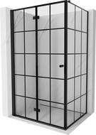 Mexen Mist-F opvouwbare douchecabine links 110 x 95 cm, zwart rooster, zwart - 8A6T-110-095-70-77-L