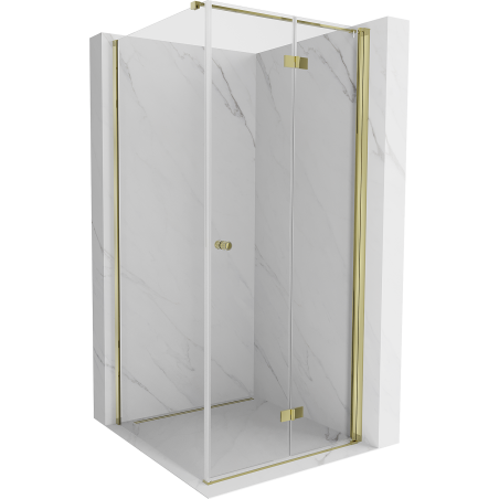 Cabine de douche pliante droite Mexen Mist-F T 120 x 120 cm, transparente, dorée - 8A6T-120-120-50-00-P