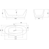 Mexen Olea freestanding bathtub pattern 170 x 80 cm, white/black, chrome overflow - 52821708075-01