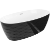 Mexen Olea free-standing bath model 170 x 80 cm, white/black, chrome overflow - 52821708075-01