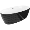 Mexen Olea freestanding bathtub pattern 170 x 80 cm, white/black, chrome overflow - 52821708075-01
