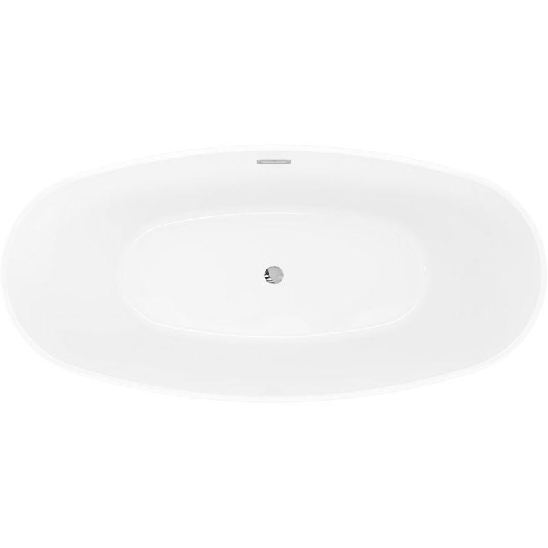 Mexen Olea free-standing bath model 170 x 80 cm, white/black, chrome overflow - 52821708075-01