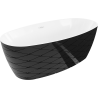 Mexen Olea freestanding bath pattern 170 x 80 cm, white/black, white overflow - 52821708075-20