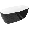 Mexen Olea vrijstaande badkuip patroon 170 x 80 cm, wit/zwart, witte overloop - 52821708075-20