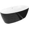 Mexen Olea freestanding bathtub pattern 170 x 80 cm, white/black, brushed gold overflow - 52821708075-55