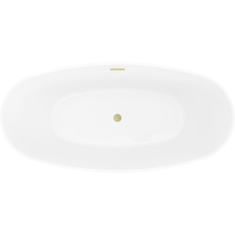 Mexen Olea freistehende Badewanne Muster 170 x 80 cm, weiß/schwarz, Überlauf gold gebürstet - 52821708075-55