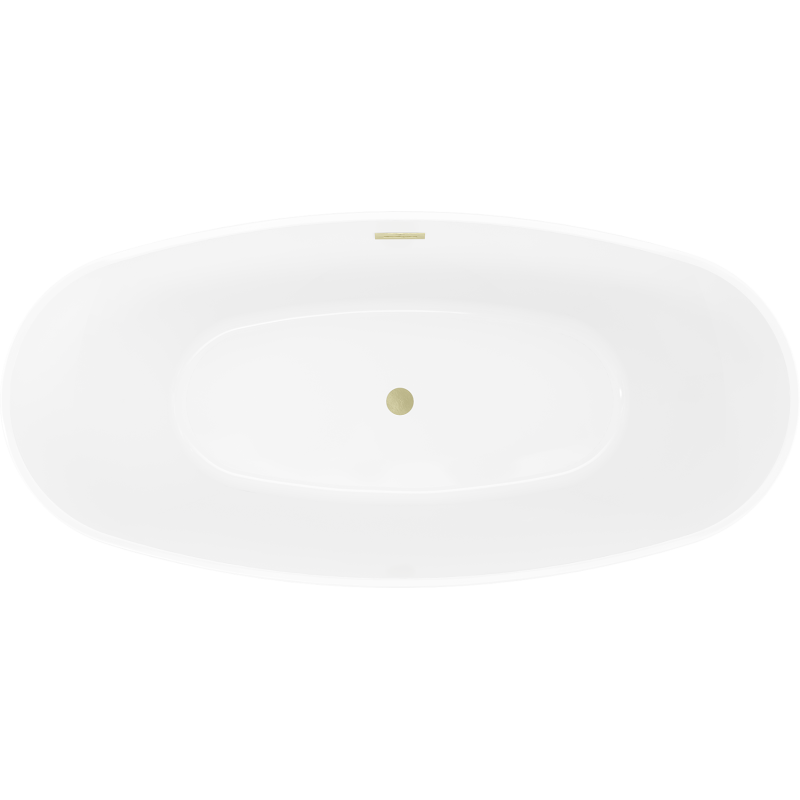 Mexen Olea vapaasti seisova kylpyamme kuvio 170 x 80 cm, valkoinen/musta, ylivuoto kultainen harjattu - 52821708075-55