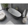Mexen Olea baignoire autoportante motif 170 x 80 cm, blanc/noir, trop-plein or brossé - 52821708075-55
