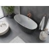 Mexen Olea freistehende Badewanne Design 170 x 80 cm, weiß/schwarz, Überlauf Roségold - 52821708075-60