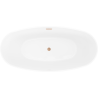 Mexen Olea freistehende Badewanne Muster 170 x 80 cm, weiß/schwarz, Überlauf gebürstetes Kupfer - 52821708075-65